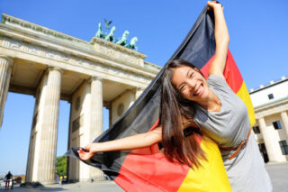 woman with german flag